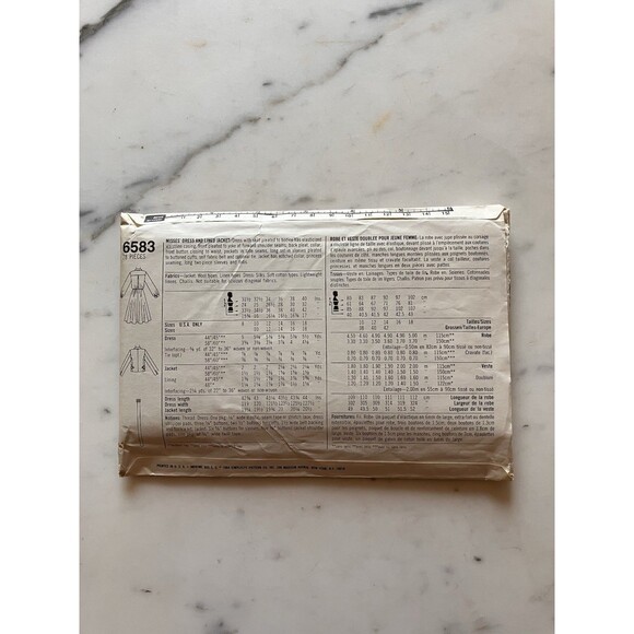 Vintage Simplicity Pattern 6583 Women’s Dress & Lined Jacket Size 16 Uncut 1984 - Picture 5 of 8